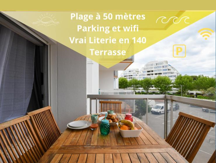 Studio Arena / Plage à 2min / Parking privé / Terrasse